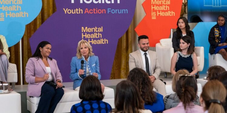 Jill Biden, Selena Gomez lead talk on youth mental health